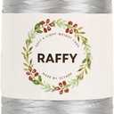 RAFFY Ribbon Yarn Soft and Light Weight Knitting and Crocheting for Making Summer Beach Bag & Sun Hat 100% Polyester (Silver)