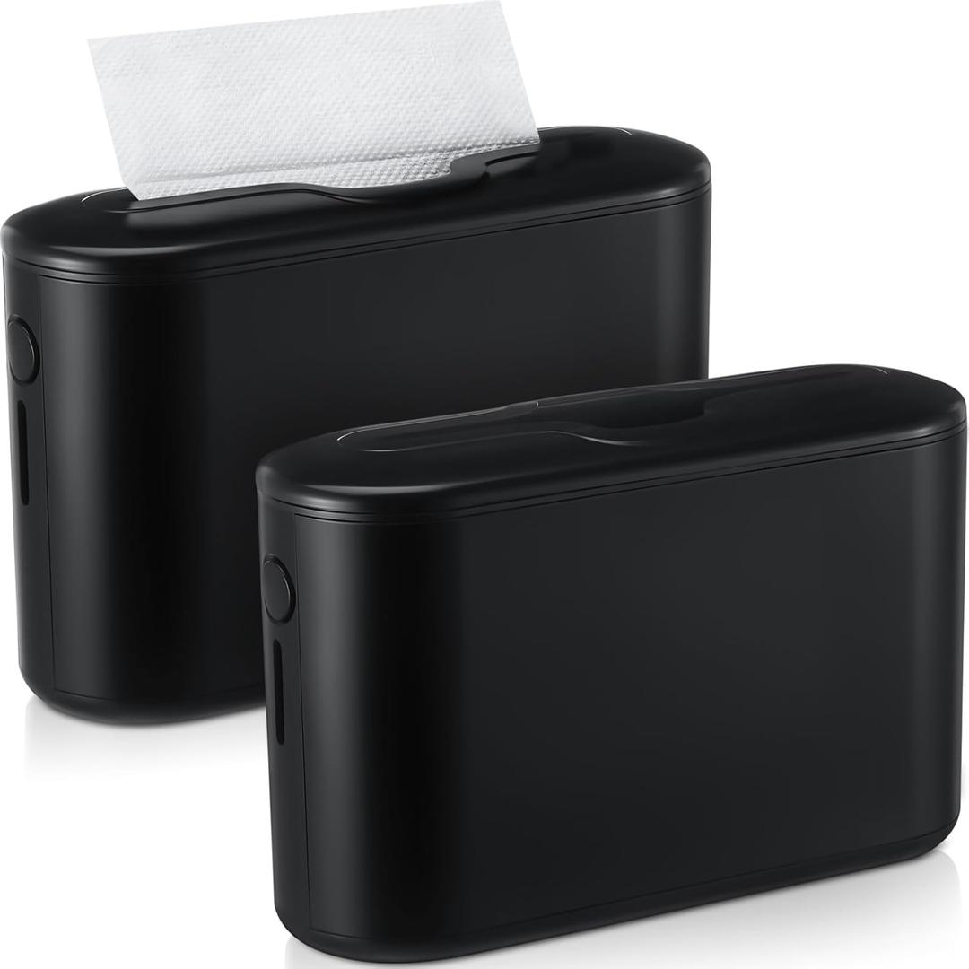 Mifoci 2 Pcs Paper Towel Dispenser Countertop Bathroom Multifold Hand Paper Towel Holder Dispenser for Toilet Bedroom Kitchen(Black)