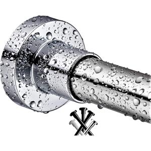 BRIOFOX Shower Curtain Rod 43-73 Inches, Rustproof and Non-Slip Spring Tension Rod for Bathroom, Polished 304 Stainless Steel