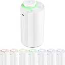 Waterless Essential Oil Diffuser, 7 Colors LED Light, Battery Powered Mini Scent Air Machine, Aromatherapy Mist Diffuser for Home Room Car Office (White)