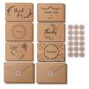 Mr. Pen- Thank You Cards with Envelopes, Brown Kraft Paper, 18 Pack, 4 x 6, Blank Inside, 6 Designs, Thank You Cards, Thank You Notes, Thank You Cards Bulk,Thank You Note Cards