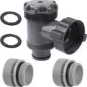Plunger Valve for Intex Pool, 38mm Plunger Valves Connection Kit | For Above Ground Pool, with 4560 40mm to 1 1/2" Hose Conversion Adapters, Pool Filter Pump On Off