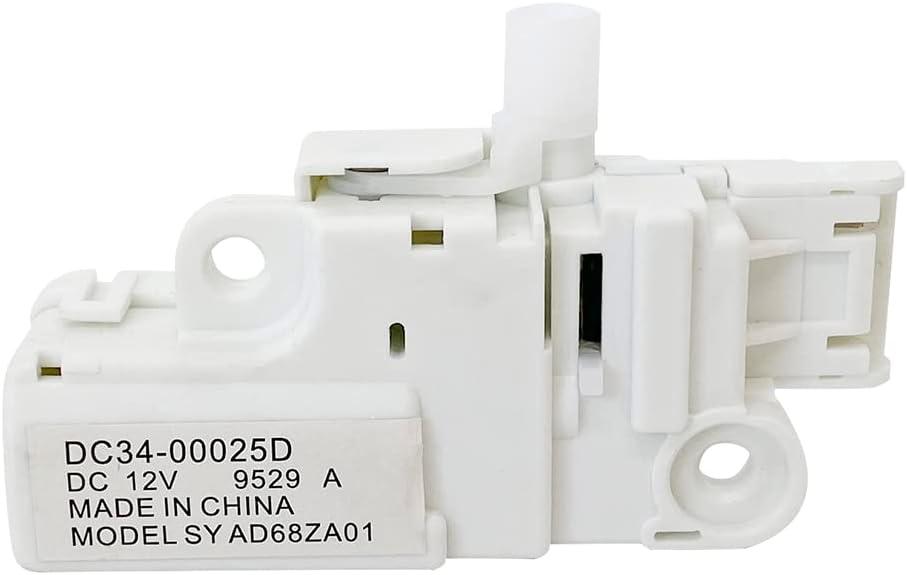 DC34-00025D DC12V Washing Machine Door Lock Switch Assembly for Samsung Washer WW90K74150OX/SC/OW WF45K6200AW/A2 WF45K6500AW/A2 WF50K7500AV/A2 WW85K5410WW/SA Door Lock Replacement Parts PS11758871