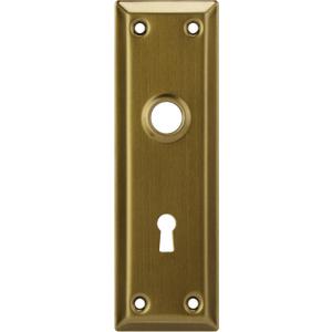 2 Pack Mortise Lock Door Plates for Interior Doors, Old Style Mortise Door Knob Cover Backplate Replacement, Antique Brass Door Escutcheon Plates