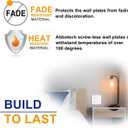2-Gang Screwless Decorator Wall Plates, Child Safe Standard Size Outlet Cover, Unbreakable Polycarbonate Thermoplastic, Glossy White,10 Pack,UL Listed
