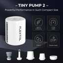 FLEXTAILGEAR Portable Air Pump - Tiny Pump 2, Electric Air Pump for Inflatables 2.8oz Battery Inflator Rechargeable Air Mattress Pump for Sleeping Pads, Pool Floats, Swimming Rings White