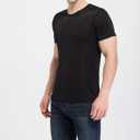 Mens Silk T Shirt Soft Undershirt Summer Comfort Breathable Tee Workout Top Casual Sleep Wear No Shrink,Great Gift (Black, XXL)