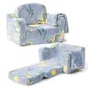 Airpanda Comfy Toddler Chair and Couch for Kids with Blanket, 2-in-1 Soft Plush Fold Out Toddler Couch for Girls and Boys, Convertible Sofa to Lounger for Playroom, Dinosaur