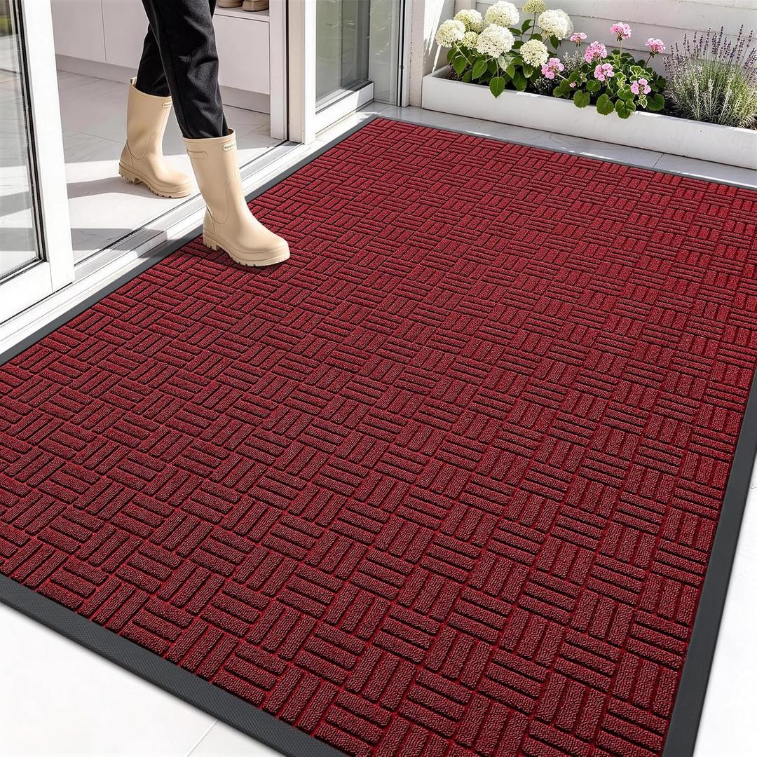 OLANLY Front Door Mat Outside Entrance 71x47, Heavy-Duty Rubber Doormat