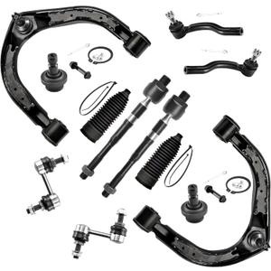12pcs Suspension Kit for Infiniti QX56 Nissan Armada Titan 2004-2019, Front Upper Control Arms and Lower Ball Joints Sway Bar Links Inner and Outer Tie Rod Ends and Boots