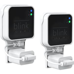 Outlet Wall Mount for Blink Sync Module 2, Bracket with Short Cable(2 Pack) | No Messy Wires, Space-Saving Blink Module Mount, Easy Install, Sturdy & Secure, Works with Blink Outdoor Indoor Camera System