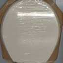 Mayfair Cassel Slow Close Toilet Seat, Easy Clean, Non Slip Premium Wood Seat, Easy Install, Made in USA, Round, Bone