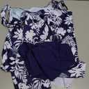 RXRXCOCO Women Tankini Bathing Suits Ruffle High Waisted Swimsuit Plus Size Tummy Control Swimwear 2026 (Large, Navy Blue Leaf)