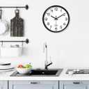 XFM Wall Clock Silent Wall Clocks Battery Operated 8 Inch Small Classic Analog Clock Modern Simple Decorative for Kitchen Office Bedroom Decor (Black)