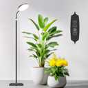 Plant Grow Light, LED Growing Light Full Spectrum for Indoor Plants with Brightness Settings,Height Adjustable, Automatic Timer, 5V Low Safe Voltage,Idea for for Large Tall Small Plants (Floor-Black(XLarge))