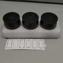 3 Pack 4 oz Amber Glass Jars with Lids, Cosmetic Jars with Black Lids, Glass Lotion Containers, Candle Making Containers for Lotions, Scrubs and Cosmetic, Lables and Spatulas Include