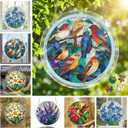 Acrylic Jigsaw Puzzle Suncatcher, 83 Pieces 8.2 Inch Sun Catcher Acrylic Puzzles Garden Decoration and Women Men Birthday Gift Home Decor (Birds)