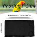 Daoeny Bird Cage Seed Catcher, Large Bird Cage Cover, Adjustable Soft Airy Nylon Mesh Net, Birdcage Cover Skirt Seed Guard for Parrot Parakeet Macaw African Round Square Cages (Black)