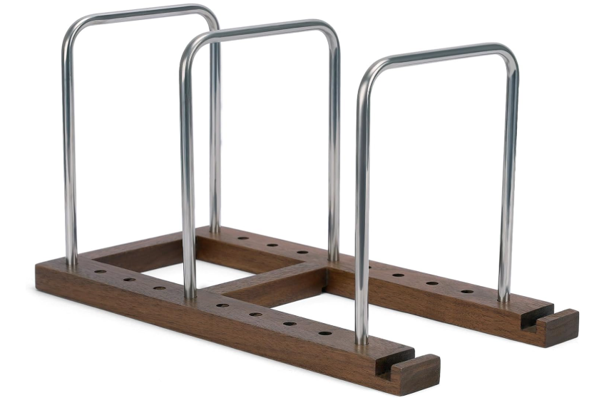 Walnut Wood Vinyl Record Stand, 3-Tier LP Organizer for 75 Records, Adjustable Record Holder for Living Room or Bedroom Decor