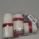 Threlaco Set of 3 Christmas Pillar Candles Decorative with Red Bow and Cedar Pine Greenery Clean Burning for Christmas Decor Party Room, 3 Sizes