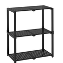 3-Shelf Storage Shelving Unit Metal Rack Heavy-Duty 28"x13.5"x33.5" for Garage, Kitchen and Bedroom Layers Increased Black