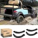 10L0L Golf Cart Front and Rear Fender Flares for Club Car Precedent 2004 & UP - 4PCS Golf Cart Mud Guards With Stainless Steel Screws Hardware and Reflectors NOT for Modified Car