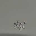 MIIIM 100pcs Pony Beads Letter U for Keychains Making, 6x6mm Large Hole Square Letter Beads for Bracelets Making, Alphabets, Numbers (White and Black)