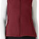 Outdoor Ventures Women's Lightweight Softshell Vest Windproof Fleece Lined Zip Up Sleeveless Jacket for Running Hiking Golf (Red) XL