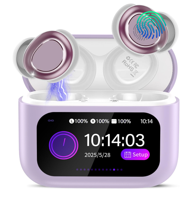 ZYHKON Sleep Earbuds Bluetooth 5.4 in Ear Touch Screen Sleep Headphones, Small Design Mini Sleep Earbuds for Side Sleepers with Sleep Mode, RoyalBlue
