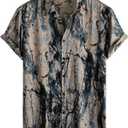 JOTOOK Mens Hawaiian Shirt Short Sleeve Button Down Tropical Shirts Casual Floral Summer Beach Shirt (Medium, Bluegrey)