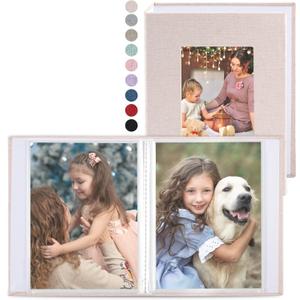 vivinin 2 Pack Photo Album 5x7, Linen Cover Photo Book, Small Photo Album Book for 36 Pockets Hold 72 Pictures, Picture Book for Photos Family Anniversaries Baby Vacations (Off-White)