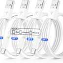 4 Pack USB C Fast Charging Cable 3FT For iPhone 17 16 15/17 16 15 Pro/16 15 Pro max/16 15 Plus,USB A to USB C Car Carplay Cord compatible Samsung Galaxy S25 S24, iPad Pro 12.9/11,Air 5th/4th Gen (White)
