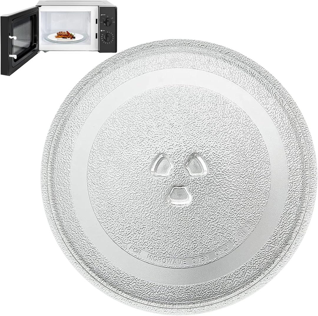 Microwave Turntable, Universal Microwave Plate 24.5cm, Microwave Replacement Turntable, Microwave Plate with 3 Stands, Suitable for Microwave Dishes,