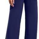 Promover Wide Leg Pants Woman Yoga Pants with Pockets Stretch Loose Casual Lounge SweatpantsRegularl (X-Large, Royal Blue)