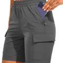 AFITNE Women's 5"/ 7" Hiking Cargo Shorts Quick Dry Lightweight Summer Athletic Running Shorts with Pockets UPF 50+ (XL)