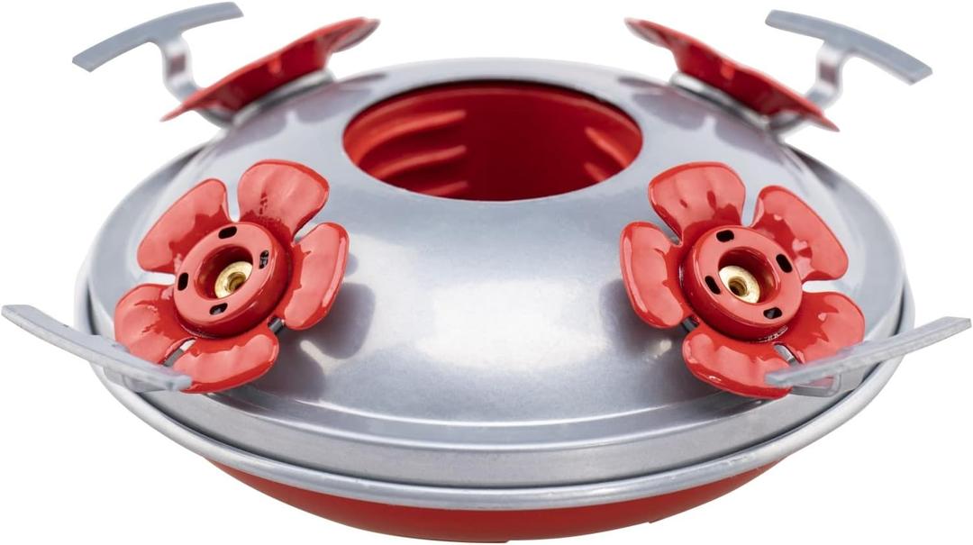 Muse Garden Upgraded Replacement Metal Base, Fits Hummingbird Feeders of Muse Garden Only, No Rust, Safe for Hummingbirds, Silver+Red Color Bottom
