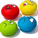 Squeaky Dog Toys for Small Dogs 2.2", Flat Squeaky Dog Balls Small Dog Toy Ball, Latex Dog Squeaky Toys Ball Indoor, Outdoor