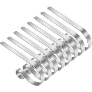 8 Pack Christmas Stocking Holders Mantel Stocking Hanger Christmas Decoration Supplies (Silver)