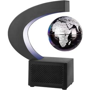 Floating globe, Magnetic Levitating Geographic Globes with LED Lights, Desk Spinning Rotating Globes for Kids, Men and Family (Black, 4 INCH)