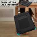 MENZO Case for Samsung Galaxy tab A10 (Only 2023 Release) Bracket Design, Layer Duty Shockproof Rugged Case with Kickstand, Black