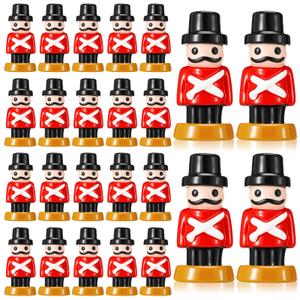 Chunful 24 Pcs Christmas Nutcracker Figurines Mini Resin Nutcracker Soldier Statues, Christmas Decoration for Garden Accessories Micro Landscape Landscaping Shelves Fireplaces Table(Cute Soldier)