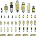 42 Pieces Car LED Dome Interior Light Kits, 28mm/31mm/36mm/41mm/BA9S/T5/T10 Bulb Kit, Car Dome Map Dash Door Trunk Indicator Light Cargo Door Courtesy License Plate (White)