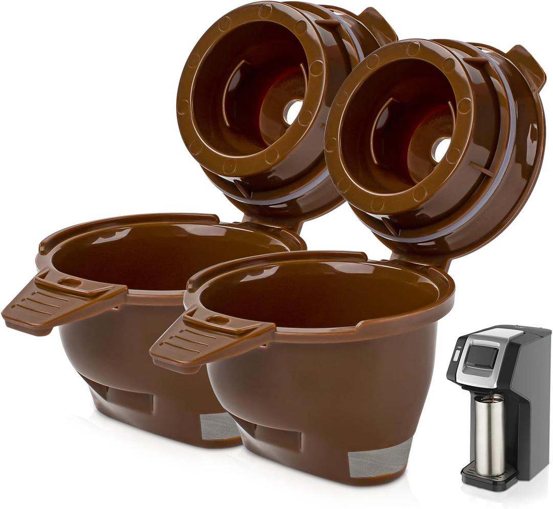 Single Serve Ground coffee Brew Basket for hamilton beach flex brew replacement parts 49974 49975 49976 49979 49957 49954 49947 49940 49950 49966 49968 Reusable coffee filter Brown (2 Pack)