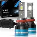 9012 Bulbs, 1000% Brighter 30,000LM HIR2 Powersport Fog Bulbs with Cooling Fan for 70000 Hours Longer Lifespan, Quick Installation, Pack of 2