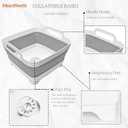 MontNorth Collapsible Wash Basin 9L, Foldable Dish Tub with Drain Plug, Portable Collapsible Dish Basin, Camping Sink for Washing Dishes, Laundry & Kitchen Use, Gray