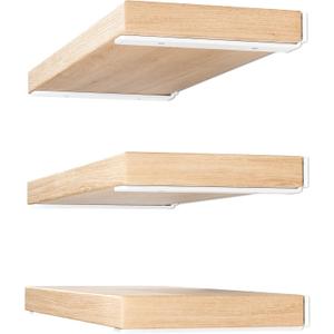 6 Pack Floating Shelf Bracket 10 Inch, Heavy Duty Hidden L Brackets, DIY Rustic Industrial Shelf Brackets with Modern Iron Finish(White)