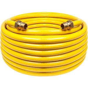 70ft 3/4'' Flexible Gas Line, CSST Corrugated Stainless Steel Tubing Pipe Kit, Natural Gas Line Propane Pipe Conversion Kit Grill Hose with 2 Male Adapter Fittings (70ft 3/4'')