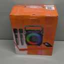 Karaoke Machine, Portable Bluetooth Speaker with 2 Wireless Microphones for Adults & Kids with Lights, Karaoke Microphone with PA System Supports USB/TF/FM/AUX for Home Party Home System Packages (Black)