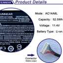 AC14A8L Battery Replacement for ACER Aspire V15 Nitro VN7-571 VN7-571G VN7-591 VN7-591G VN7-572G V17 Nitro VN7-791G Series Laptop 3ICP7/61/80 11.4V 52.5Wh 4605mAh