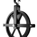 QWORK Scaffolding Wheels, 12" Aluminum Lifting Pulley, 1000 Lbs Ladder Hook Pulley Scaffold Hoist Pulley for Lifting with Rope